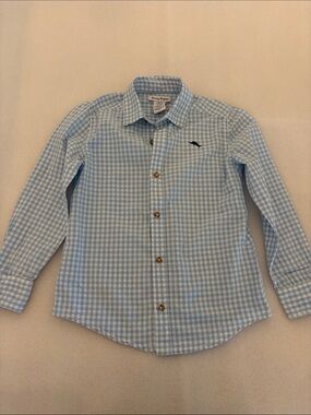 Tommy Bahama Light Blue Gingham Button-Down Shirt for Kids